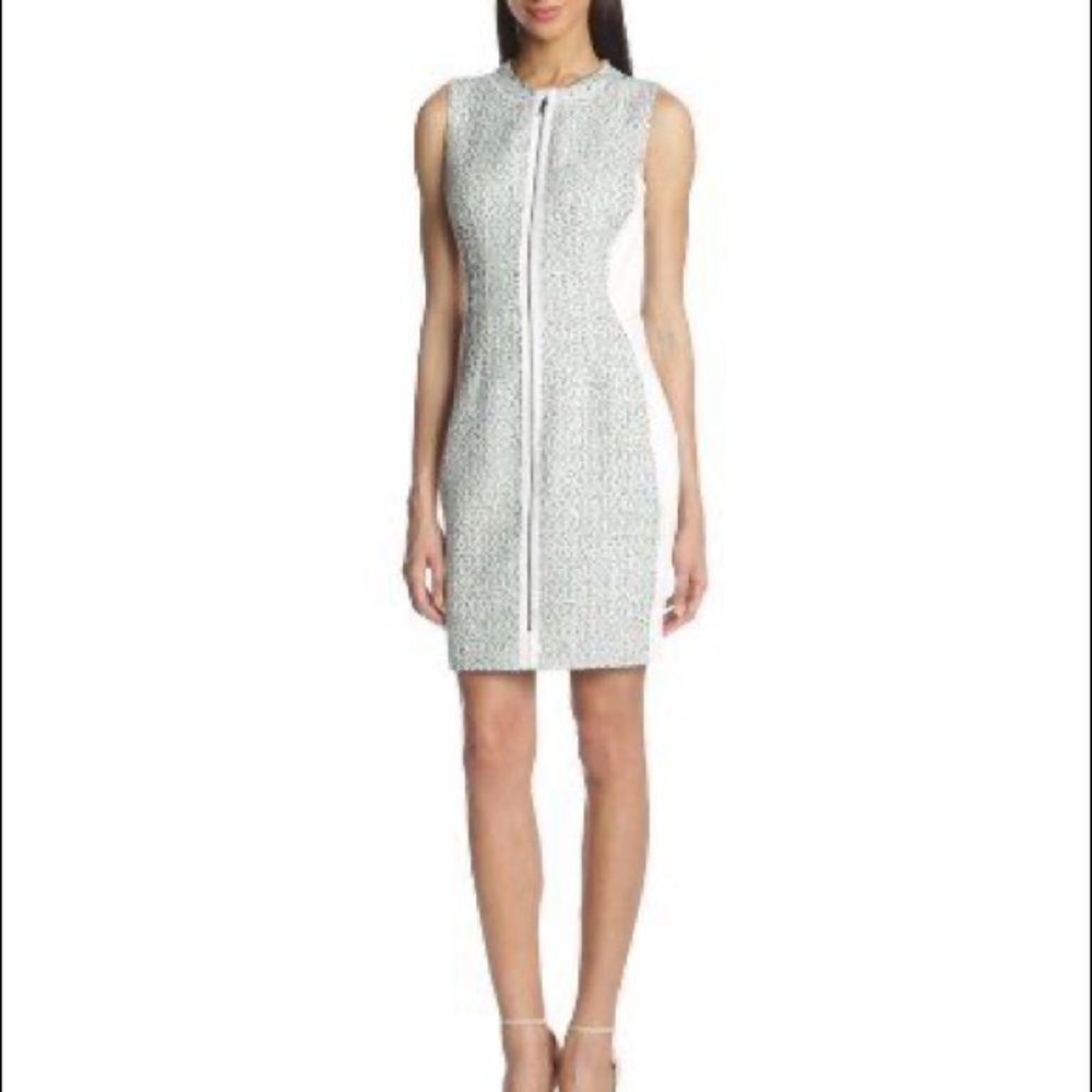 NWT T Tahari Avani Zipper Front Tweed Dress